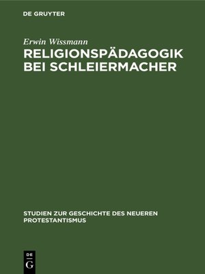 cover image of Religionspädagogik bei Schleiermacher